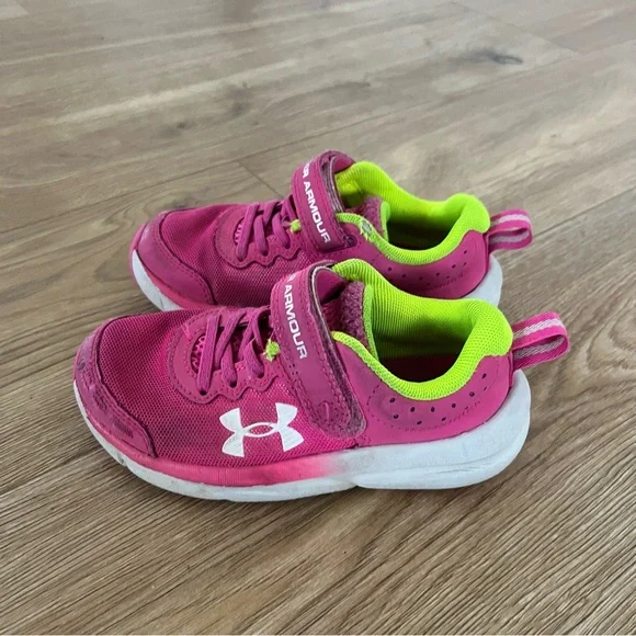 Under Armour Assert 10 AC Running Shoes Toddler Girls Size 11K Pink Lime - Picture 2 of 11